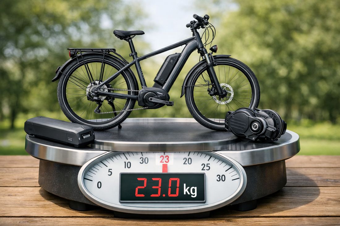 E-Bike auf einer Personenwaage